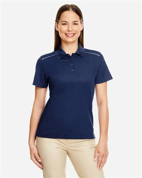 Core365 78181r Women’s Radiant Performance Piquã Polo with Reflective Piping - Classic Navy