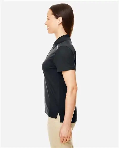 Core365 78181r Women’s Radiant Performance Piqué Polo with Reflective Piping - Black