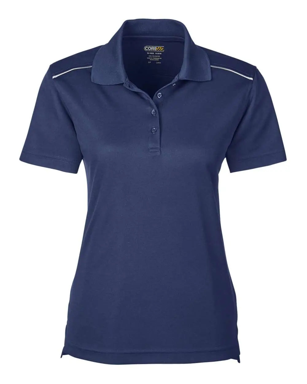 Core365 78181r Women’s Radiant Performance Piqué Polo with Reflective Piping - Classic Navy - Xs
