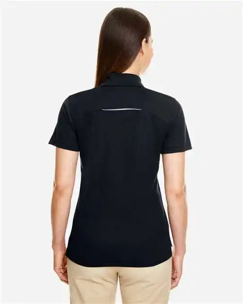 Core365 78181r Women’s Radiant Performance Piqué Polo with Reflective Piping - Black