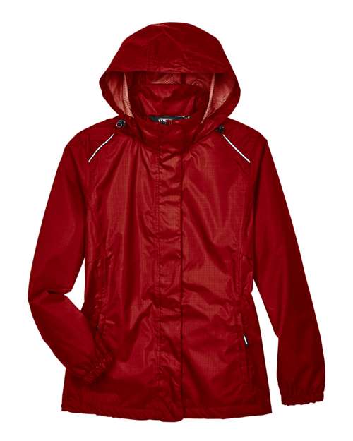 Core365 78185 Women’s Climate Seam-sealed Lightweight Variegated Ripstop Jacket - Classic Red