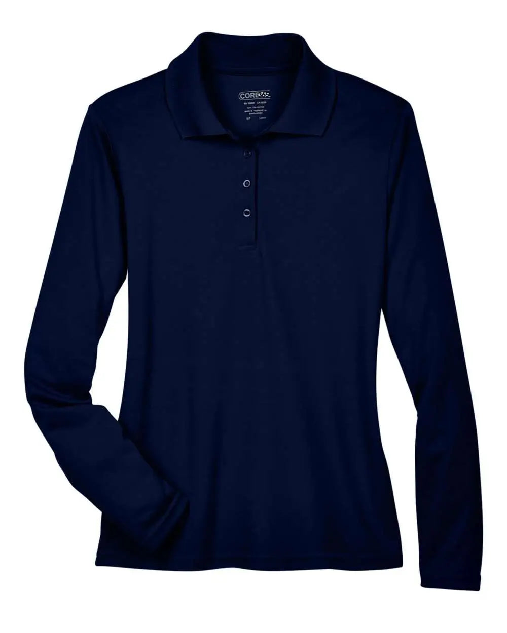 Core365 78192 Women’s Pinnacle Performance Long Sleeve Piquã Polo - Classic Navy