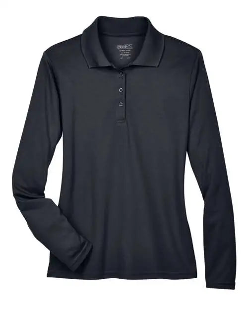 Core365 78192 Women’s Pinnacle Performance Long Sleeve Piquã Polo - Carbon