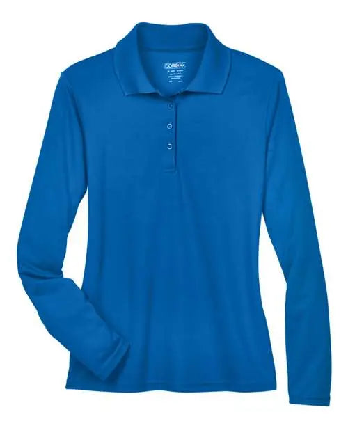 Core365 78192 Women’s Pinnacle Performance Long Sleeve Piquã Polo - True Royal