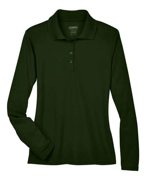 Core365 78192 Women’s Pinnacle Performance Long Sleeve Piquã Polo - Forest