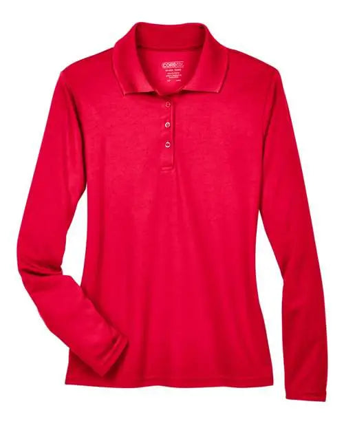 Core365 78192 Women’s Pinnacle Performance Long Sleeve Piqué Polo - Classic Red