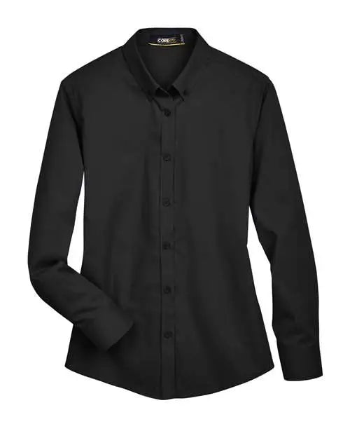 Core365 78193 Women’s Operate Twill Shirt - Black