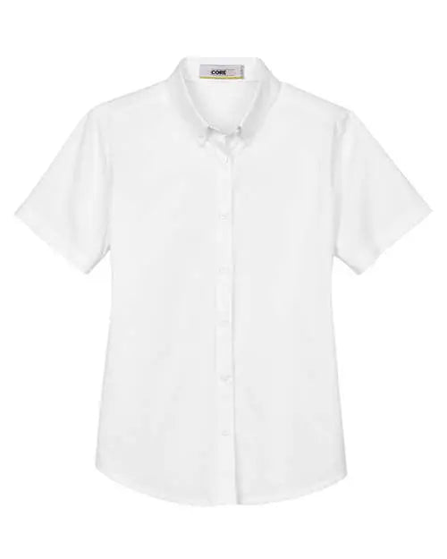 Core365 78194 Women’s Optimum Short Sleeve Twill Shirt - White