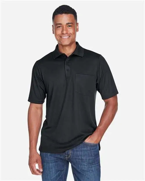 Core365 88181p Men’s Origin Performance Piquã Polo with Pocket - Black