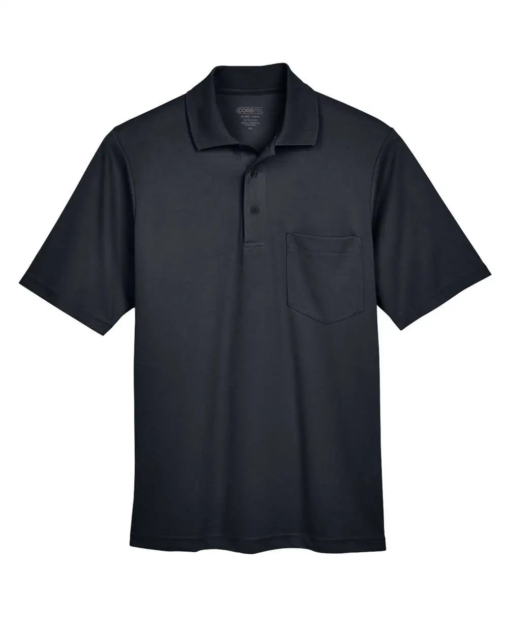 Core365 88181p Men’s Origin Performance Piquã Polo with Pocket - Black