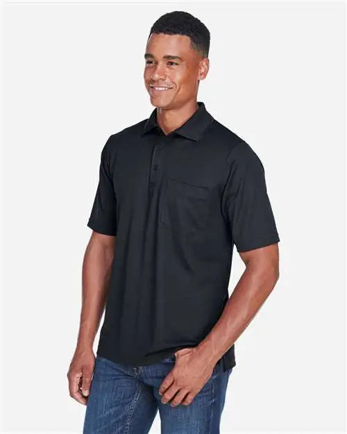Core365 88181p Men’s Origin Performance Piquã Polo with Pocket - Black