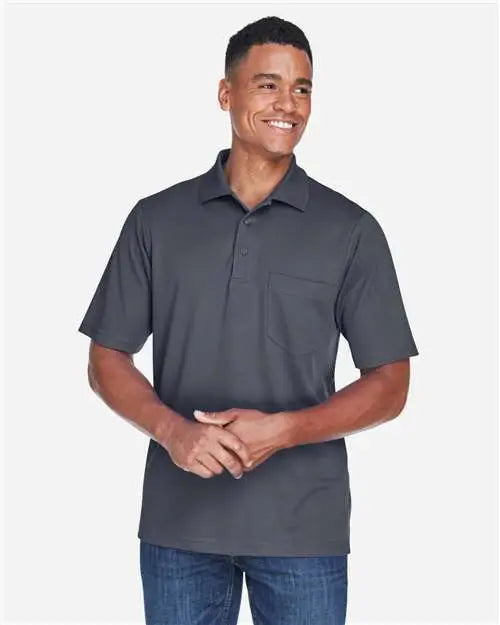 Core365 88181p Men’s Origin Performance Piquã Polo with Pocket - Carbon
