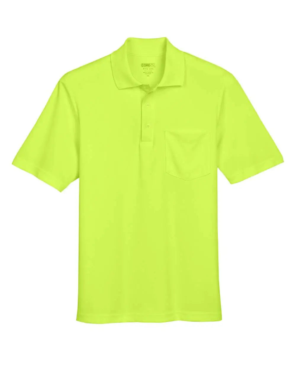 Core365 88181p Men’s Origin Performance Piquã Polo with Pocket - Safety Yellow