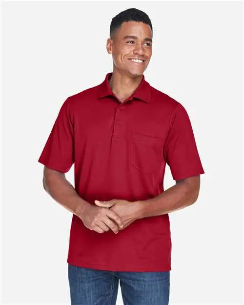 Core365 88181p Men’s Origin Performance Piqué Polo with Pocket - Classic Red