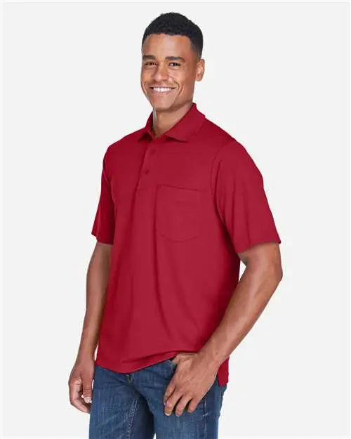 Core365 88181p Men’s Origin Performance Piqué Polo with Pocket - Classic Red