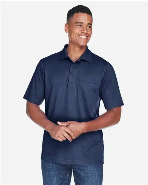 Core365 88181p Men’s Origin Performance Piqué Polo with Pocket - Classic Navy