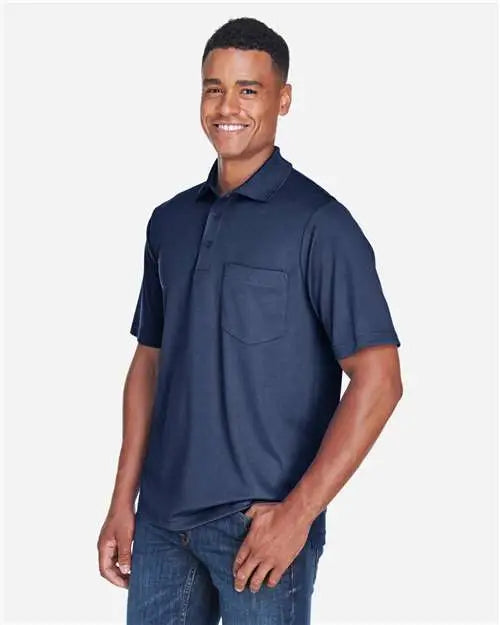 Core365 88181p Men’s Origin Performance Piqué Polo with Pocket - Classic Navy