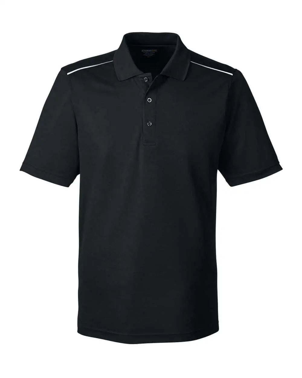 Core365 88181r Men’s Radiant Performance Piquã Polo with Reflective Piping - Black