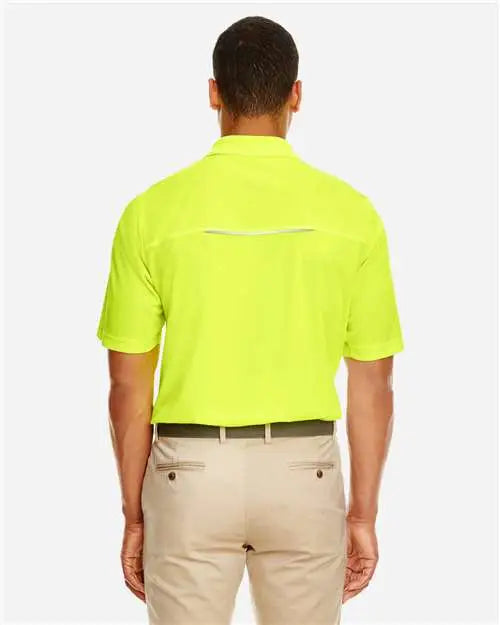 Core365 88181r Men’s Radiant Performance Piqué Polo with Reflective Piping - Safety Yellow