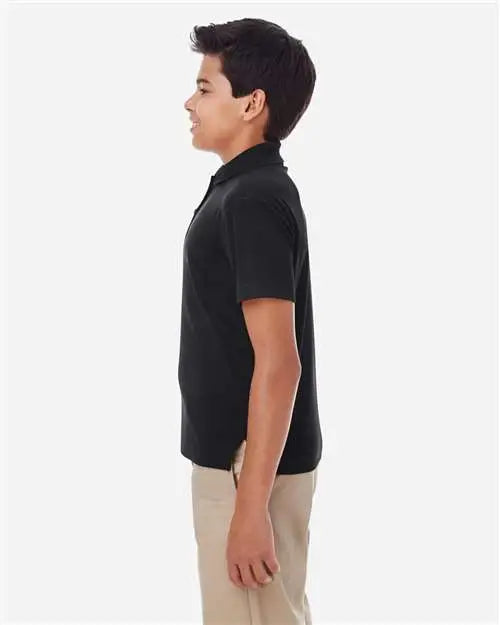Core365 88181y Youth Origin Performance Piqué Polo - Black