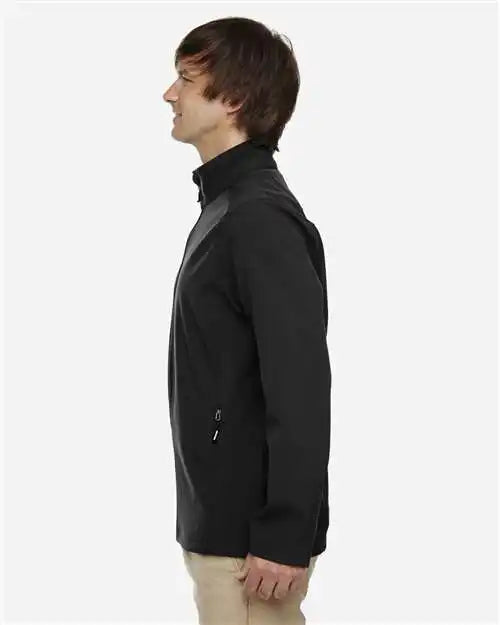 Core365 88184t Men’s Tall Cruise Two-layer Fleece Bonded Soft Shell Jacket - Black