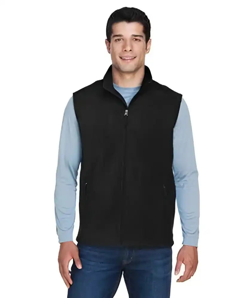 Core365 88191t Men’s Tall Journey Fleece Vest - Black