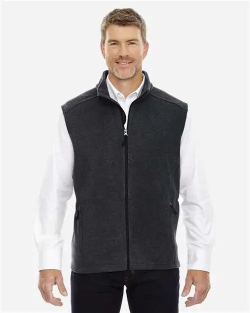 Core365 88191t Men’s Tall Journey Fleece Vest - Heather Charcoal