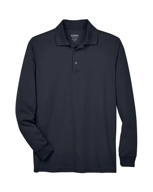 Core365 88192 Men’s Pinnacle Performance Long Sleeve Piquã Polo - Carbon