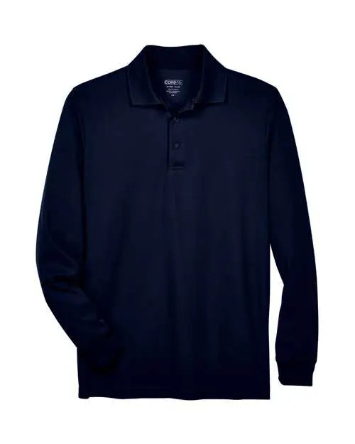 Core365 88192 Men’s Pinnacle Performance Long Sleeve Piqué Polo - Classic Navy
