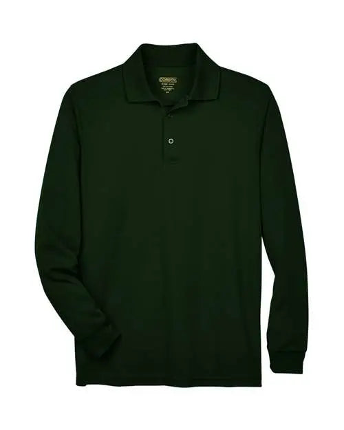 Core365 88192 Men’s Pinnacle Performance Long Sleeve Piqué Polo - Forest