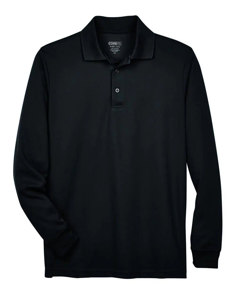Core365 88192t Men’s Tall Pinnacle Performance Long Sleeve Piquã Polo - Black