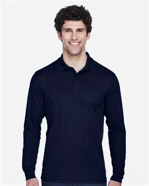 Core365 88192t Men’s Tall Pinnacle Performance Long Sleeve Piquã Polo - Classic Navy