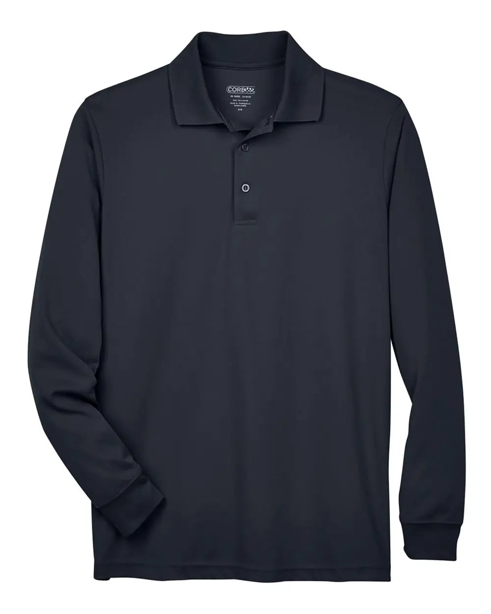 Core365 88192t Men’s Tall Pinnacle Performance Long Sleeve Piqué Polo - Carbon - Dark Gray / 5xlt