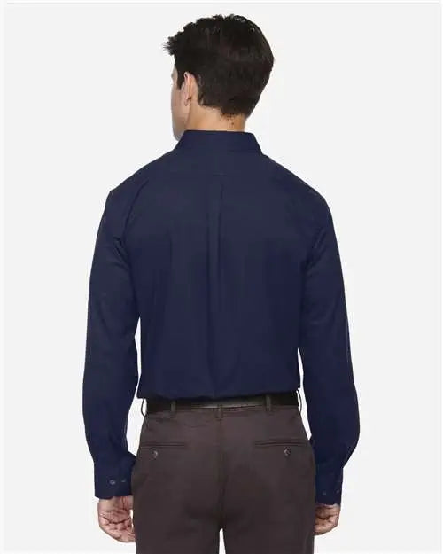 Core365 88193t Men’s Tall Operate Long Sleeve Twill Dress Shirt - Classic Navy