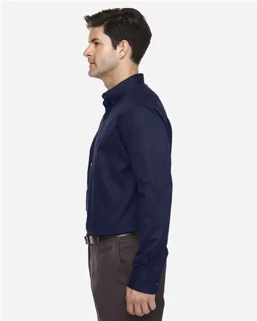 Core365 88193t Men’s Tall Operate Long Sleeve Twill Dress Shirt - Classic Navy