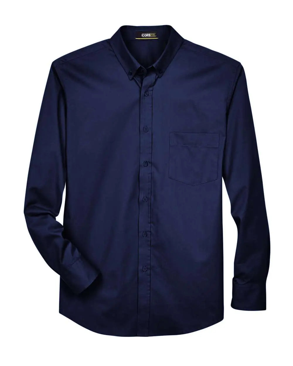Core365 88193t Men’s Tall Operate Long Sleeve Twill Dress Shirt - Classic Navy - 5xlt