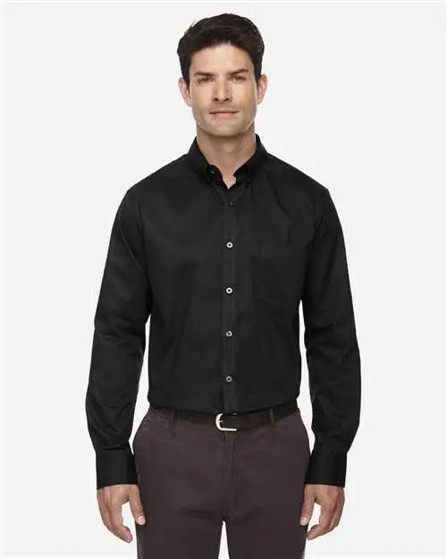 Core365 88193t Men’s Tall Operate Long Sleeve Twill Dress Shirt - Black