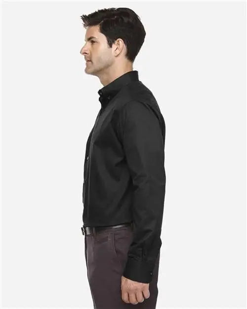 Core365 88193t Men’s Tall Operate Long Sleeve Twill Dress Shirt - Black