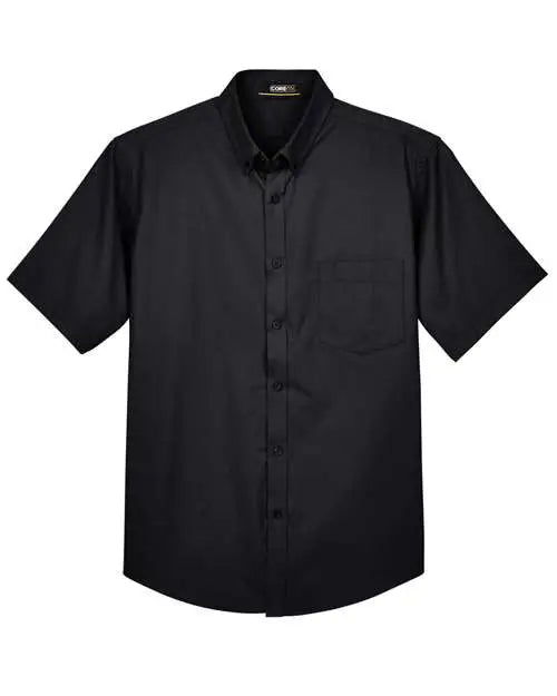 Core365 88194 Men’s Optimum Short Sleeve Twill Dress Shirt - Black