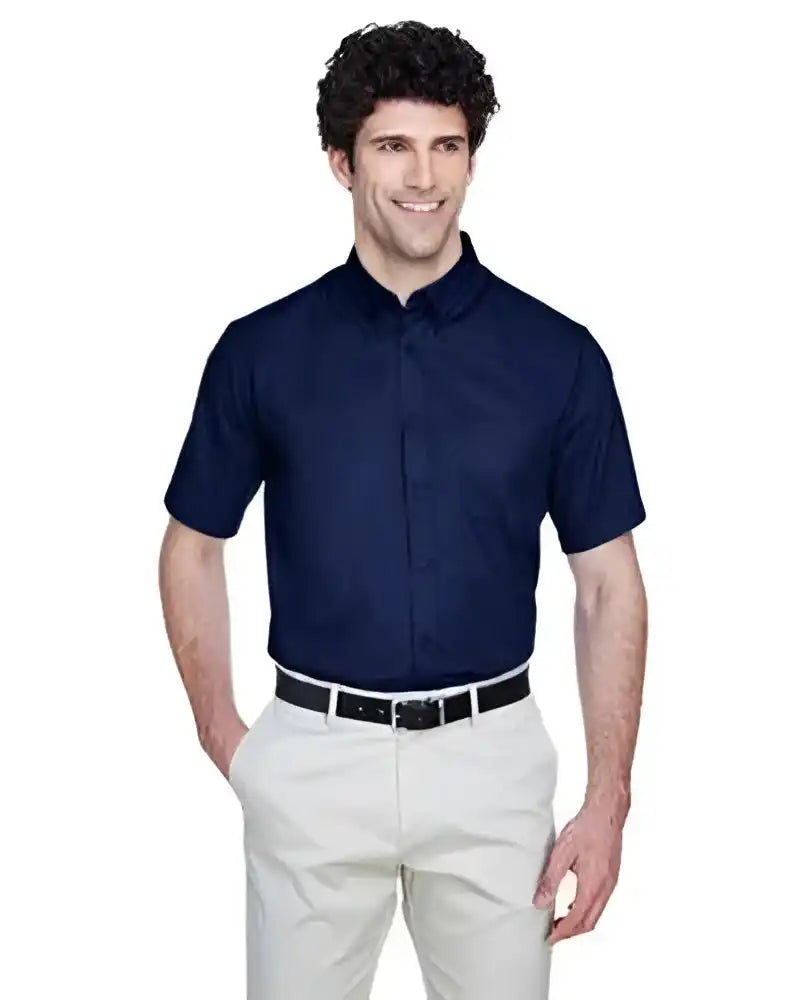 Core365 88194t Men’s Tall Optimum Short-sleeve Twill Shirt - Navy