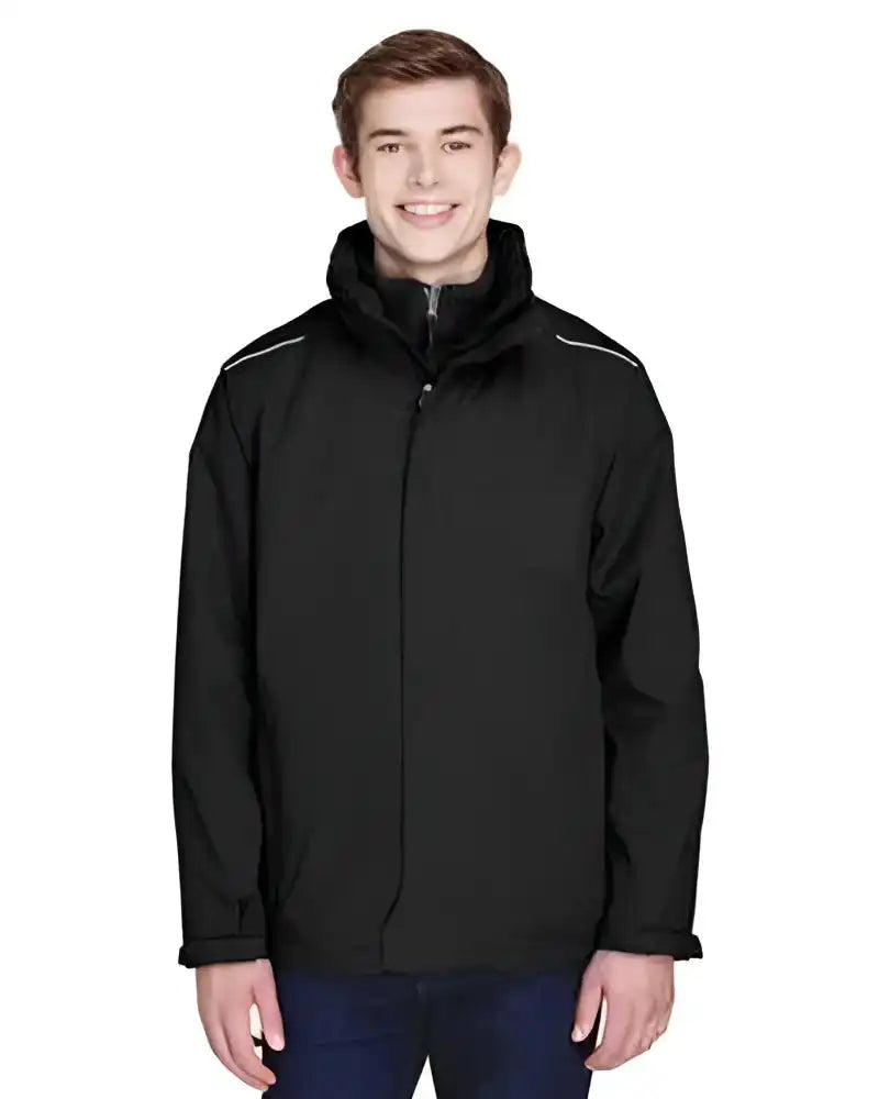 Core365 88205 Men’s Region 3-in-1 Jacket with Fleece Liner - Black