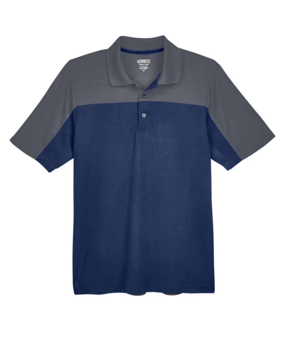 Core365 Ce101 Men’s Balance Colorblock Performance Piquã Polo - Classic Navy Heather Carbon