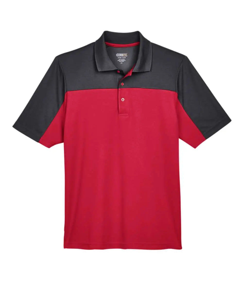 Core365 Ce101 Men’s Balance Colorblock Performance Piquã Polo - Classic Red Carbon