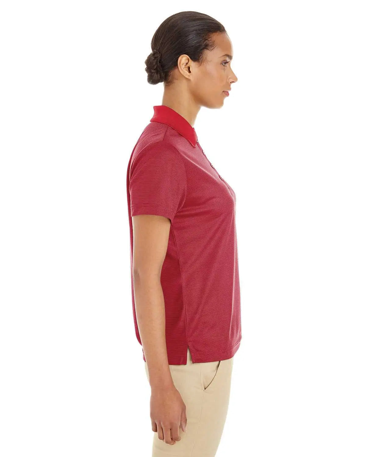 Core365 Ce102w Ladies’ Express Microstripe Performance Pique Polo - Red Carbon