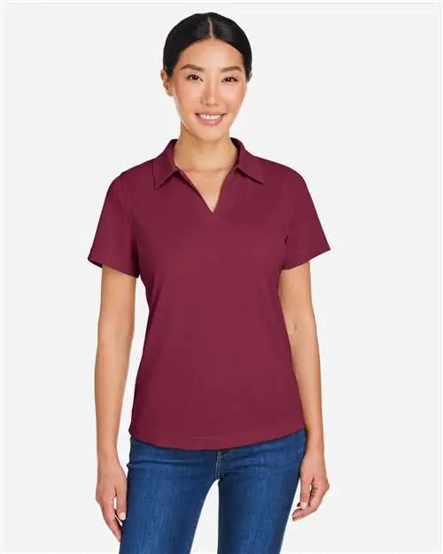 Core365 Ce104w Women’s Market Snag Protect Mesh Polo - Burgundy