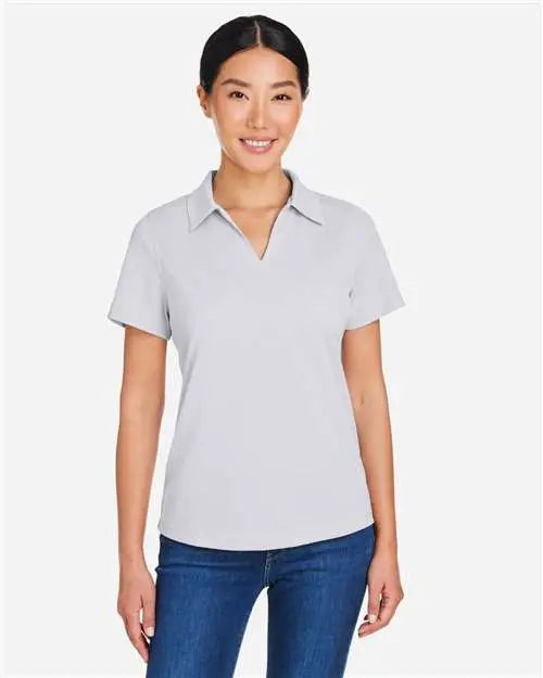 Core365 Ce104w Women’s Market Snag Protect Mesh Polo - Platinum