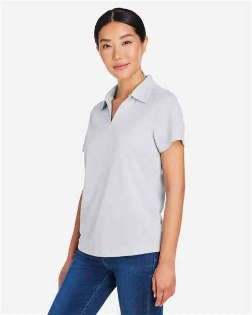 Core365 Ce104w Women’s Market Snag Protect Mesh Polo - Platinum