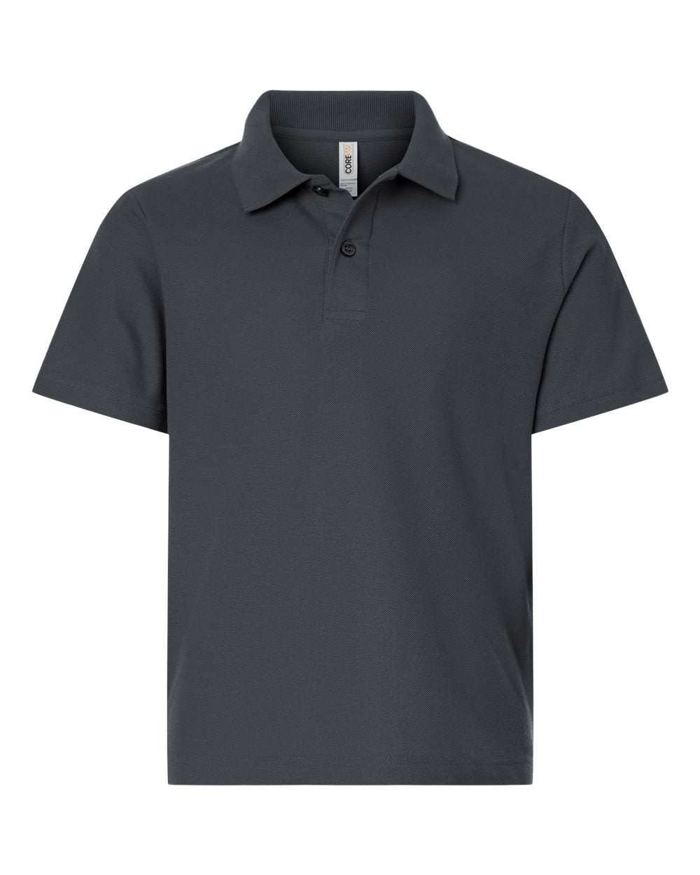 Core365 Ce106y Youth Resolve Cvc Performance Pique Polo - Carbon