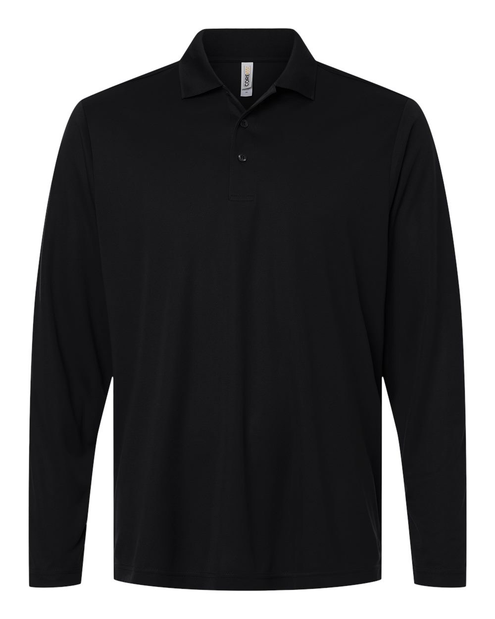 Core365 Ce108l Men’s Nova Performance Long Sleeve Pique Polo - Black