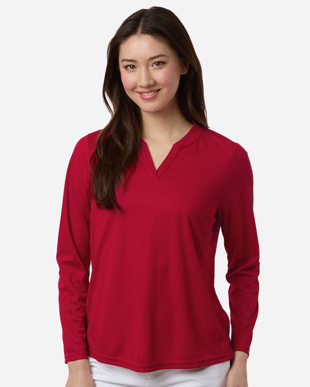 Core365 Ce108lw Women’s Nova Performance Long Sleeve Pique Polo - Classic Red
